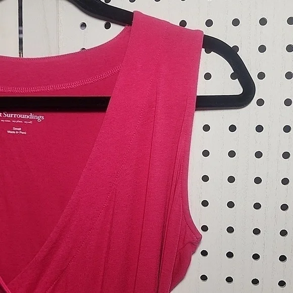 Soft Surroundings Size Small Sleeveless Deep V Neck Pink Crossover - Picture 4 of 5